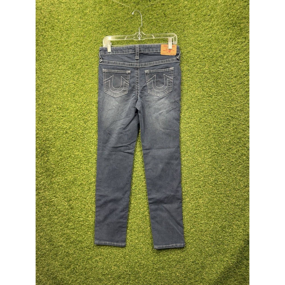 True Religion Jeans Mens 28x28 Dark Denim Geno Relaxed Slim Straight Stretch